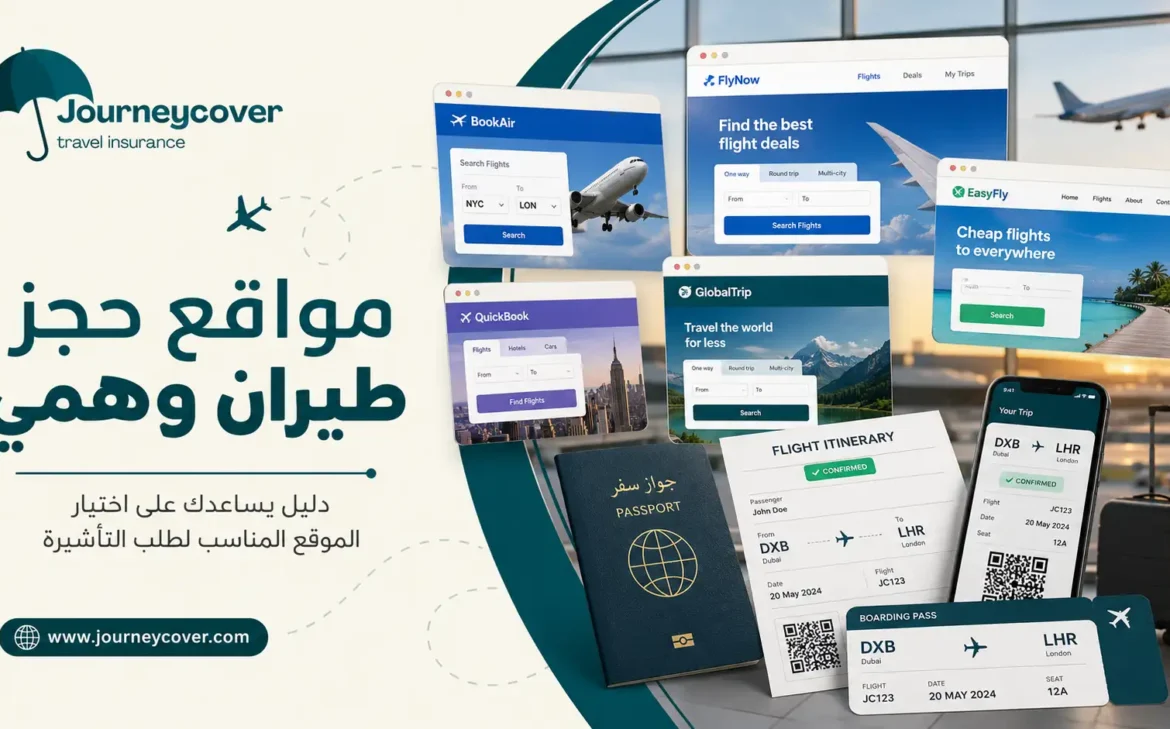 مواقع حجز طيران وهمي